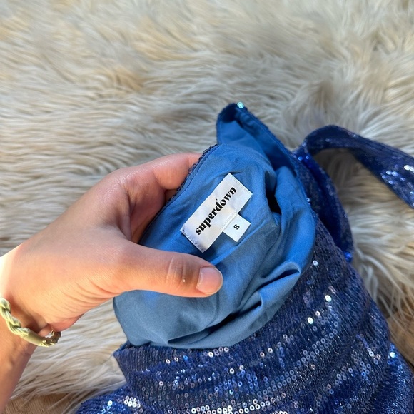 SUPERDOWN Geo One Shoulder Mini Sequin Dress - Picture 6 of 6